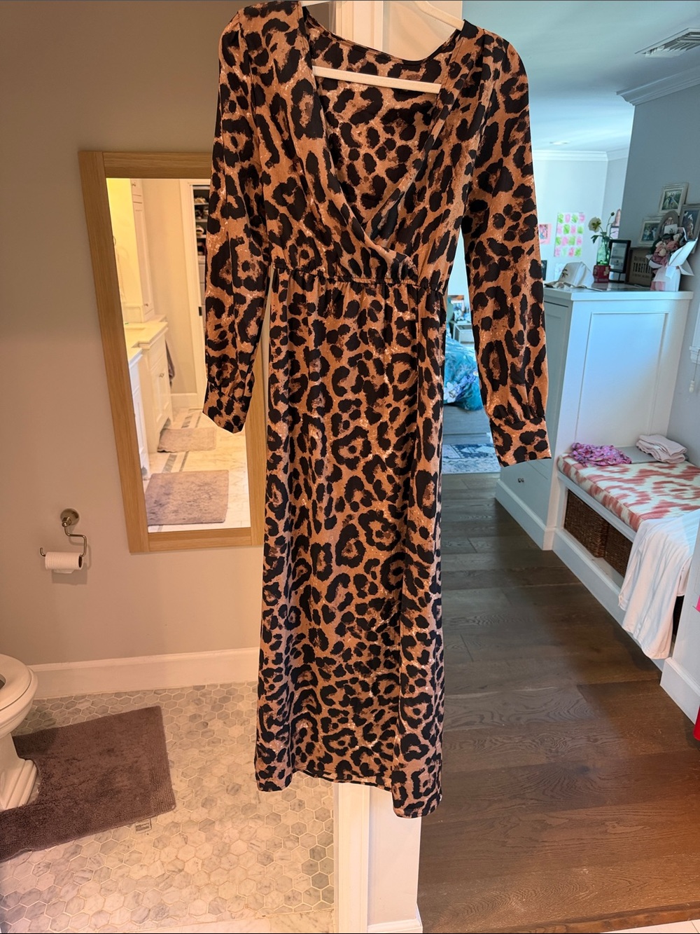Leopard Print Maxi Dress in Brown and Black